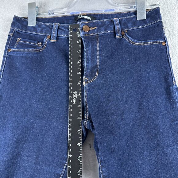 D Jeans Skinny Jeans Womens Size 6 Mid Rise Dark Wash Five Design Pockets Blue - Picture 8 of 12